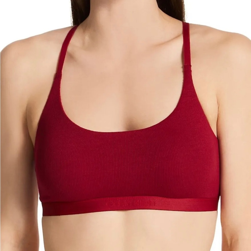 Calvin Klein Pure Ribbed Natural Fit Unlined Bralette Size M